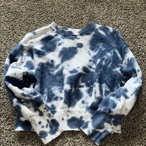 Blue and White Tie-Dye Sweatshirt